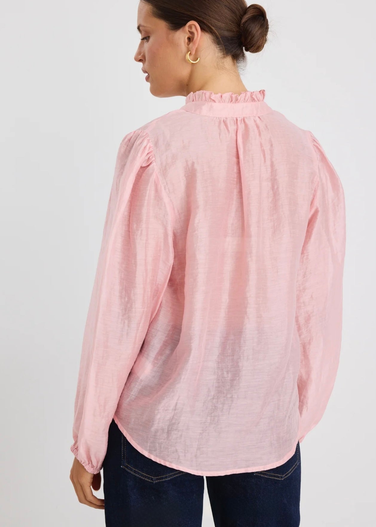 Premise Button Front Blouse ~ Blush Pink