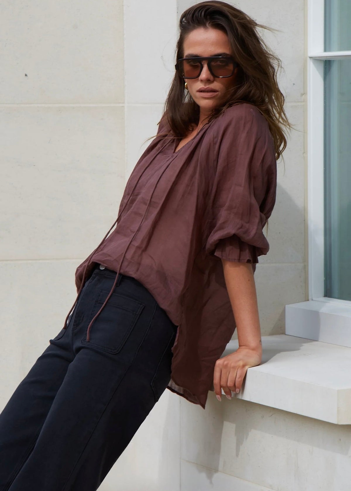 Expedition Ramie Top ~ Chocolate