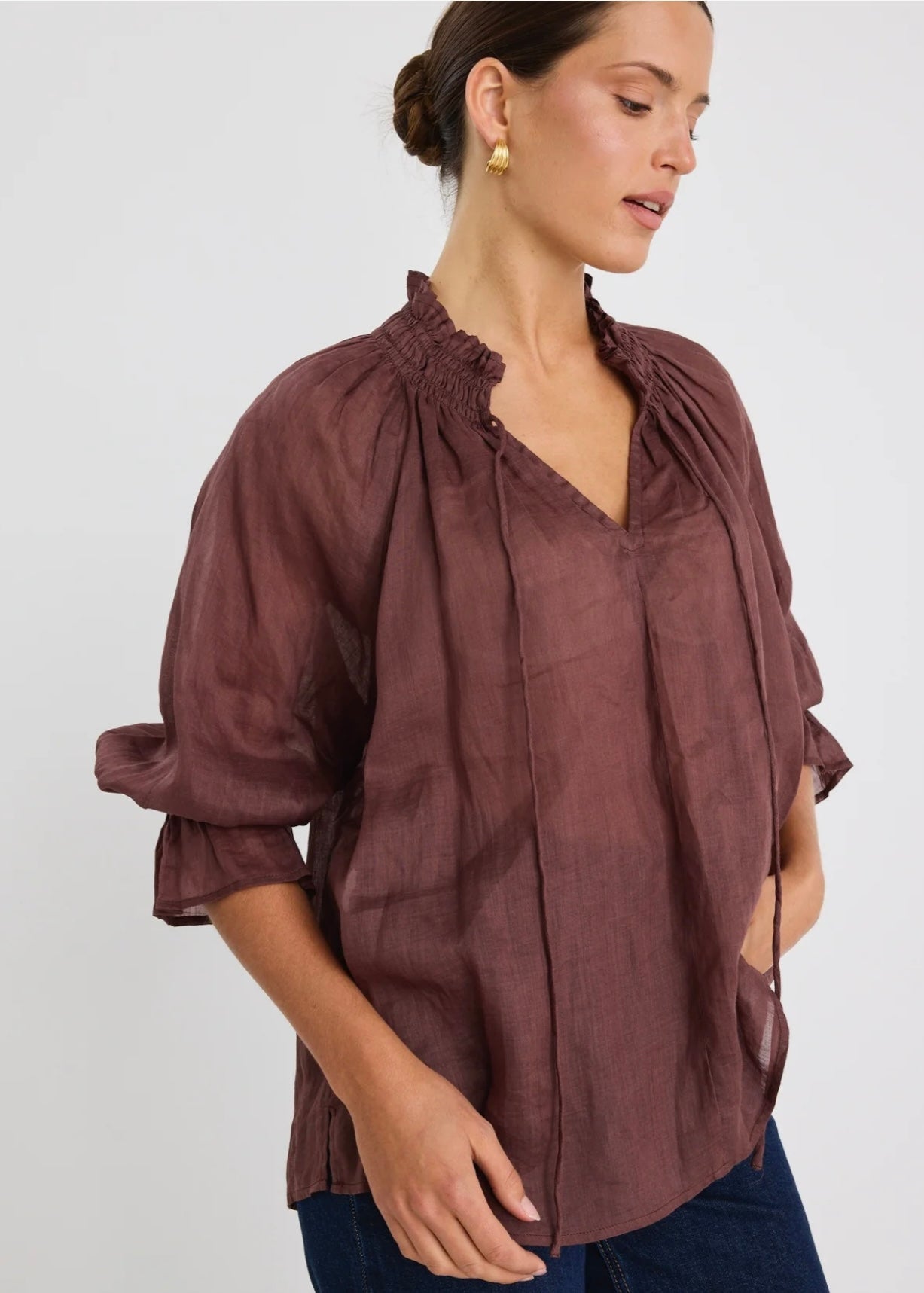 Expedition Ramie Top ~ Chocolate