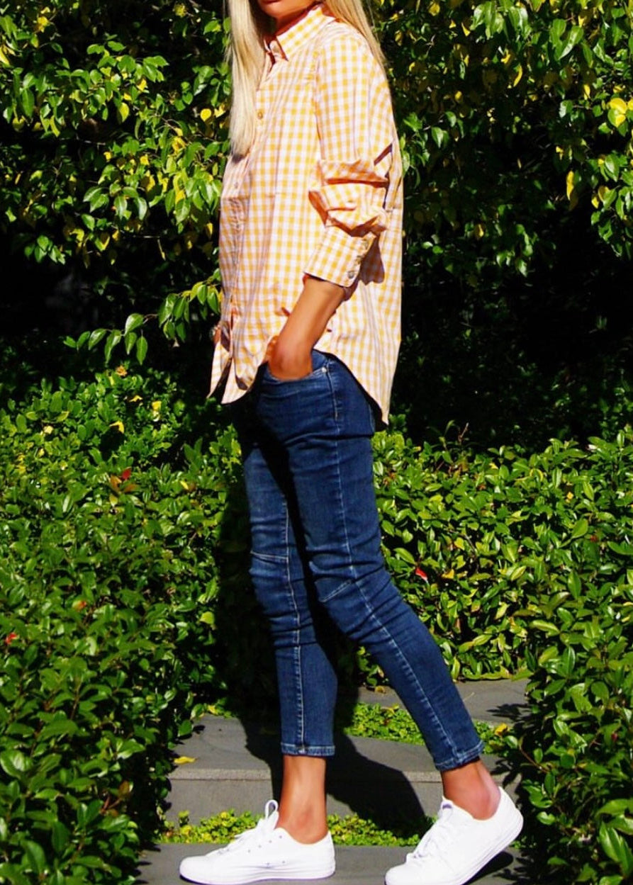 Riley Gingham Shirt ~ Mandarin