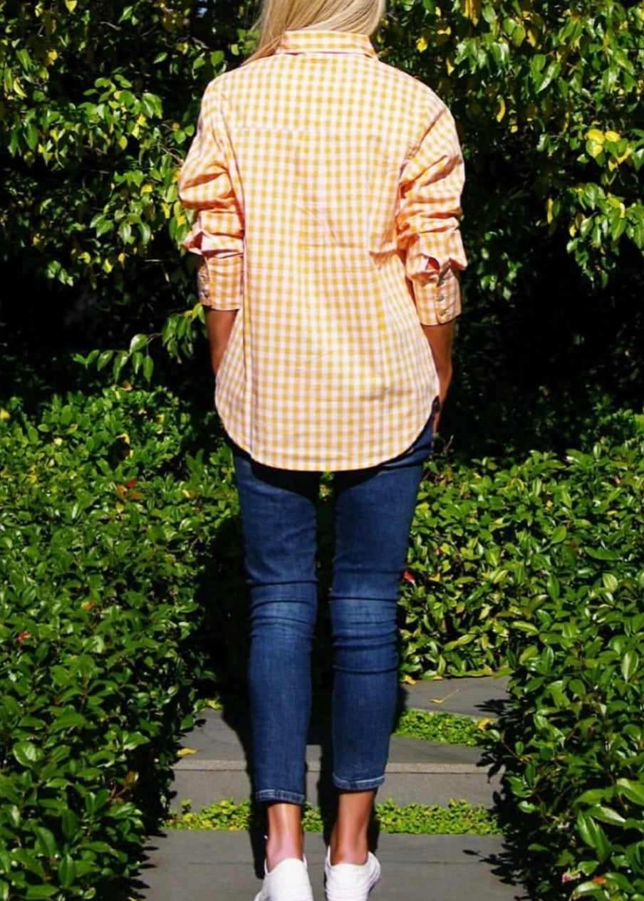 Riley Gingham Shirt ~ Mandarin