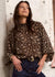 Embrace Georgette High Neck LS Top ~ Leopard