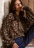 Embrace Georgette High Neck LS Top ~ Leopard