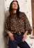 Embrace Georgette High Neck LS Top ~ Leopard