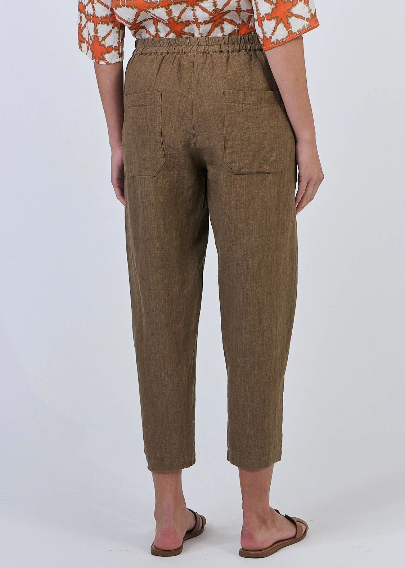 Cropped Linen Pant ~ Tobacco