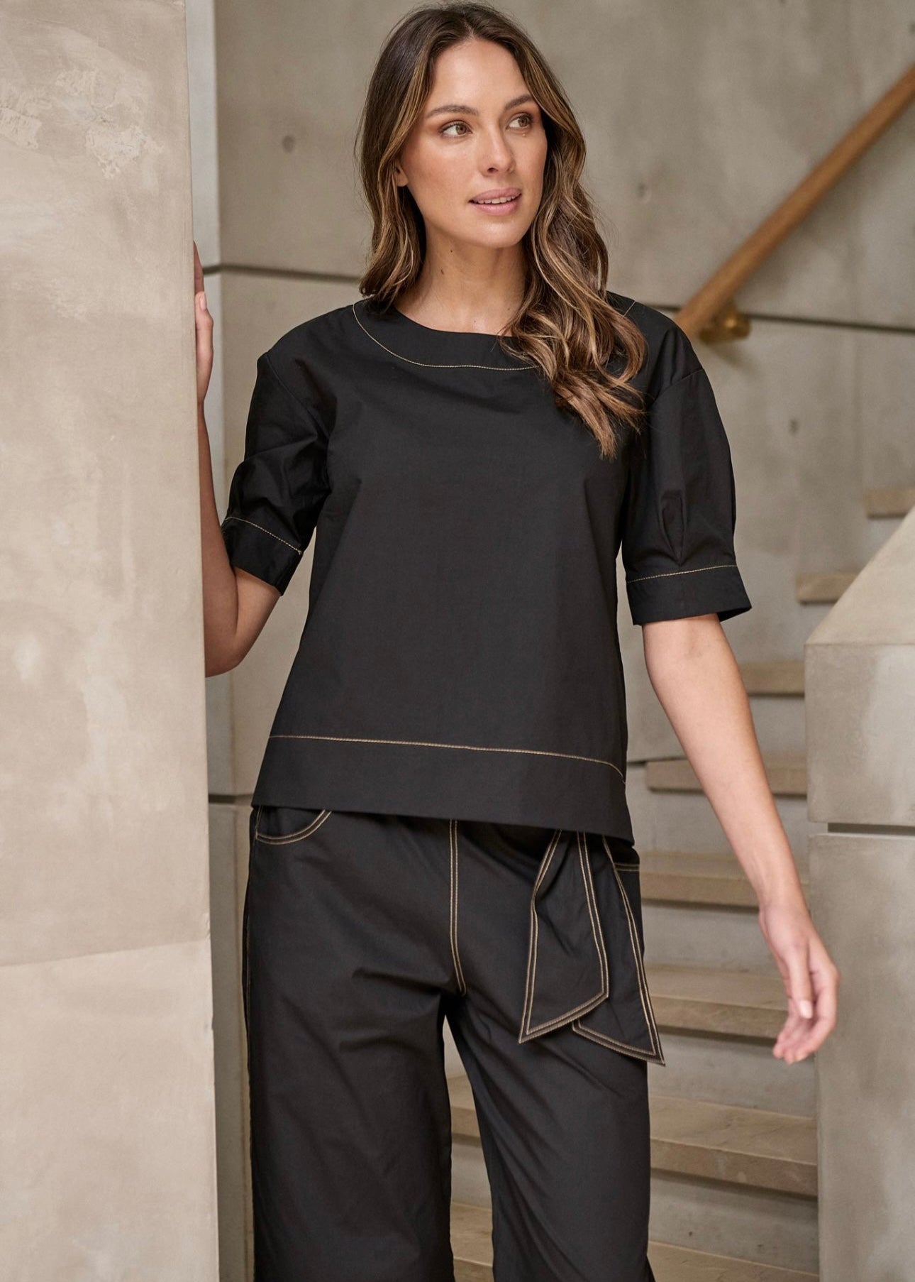 Poplin Top ~ Black