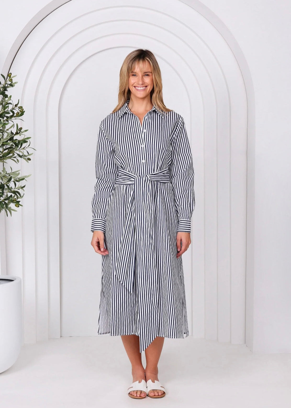 Lika Dress ~ Navy Stripes