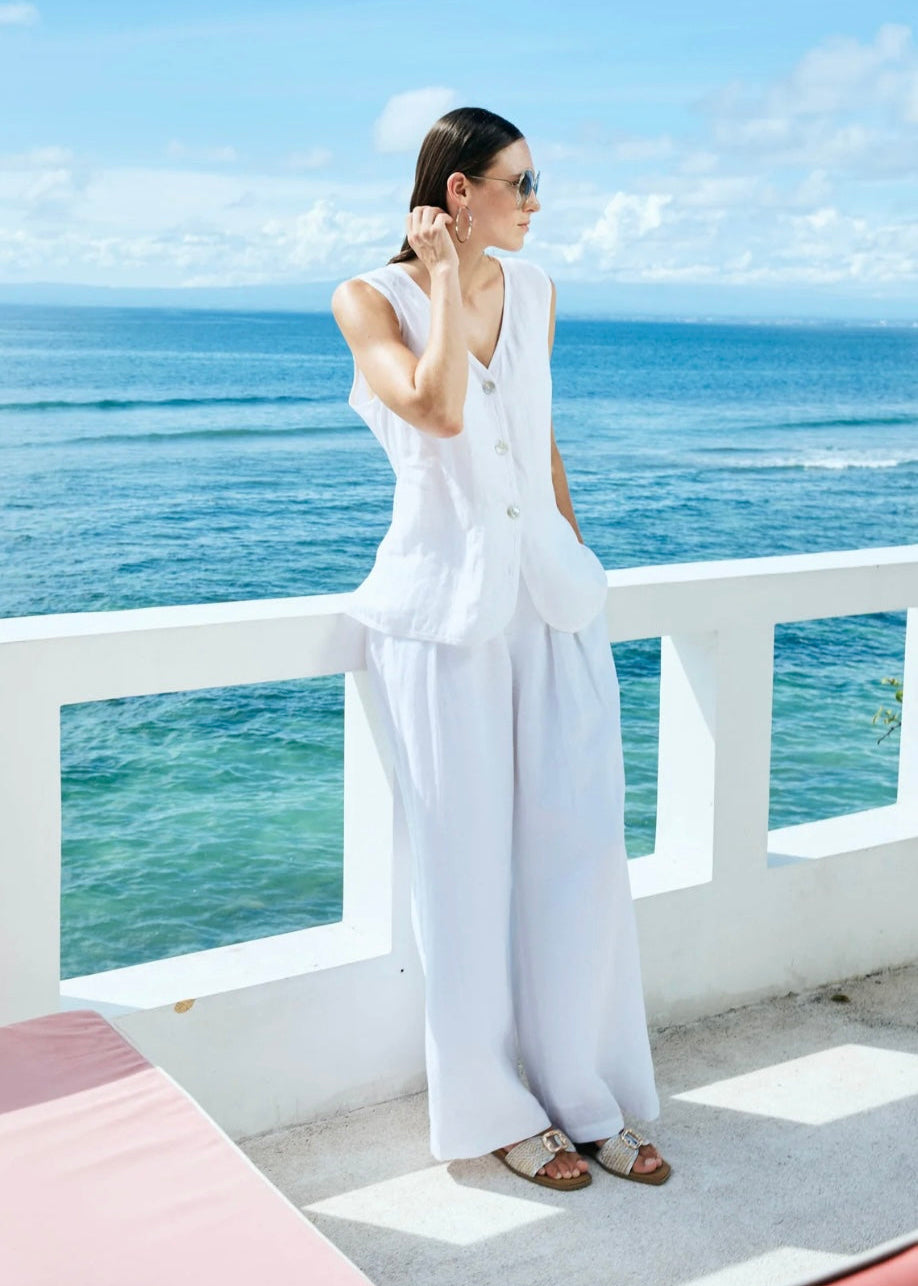 Miramar Palazzo Pant ~ White