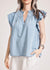 Melenia Frill Top ~ Denim