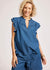 Melenia Frill Top ~ Indigo