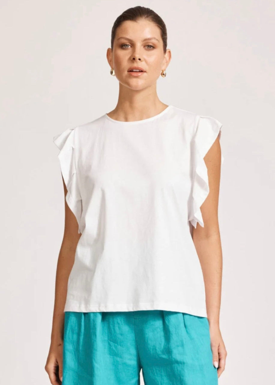 Francia Frill Tank ~ White