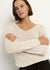 Afternoon Relaxed V Neck Knit Jumper ~ Natural