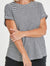 Hailey Short Sleeve Tee ~ White/Ebony Stripe