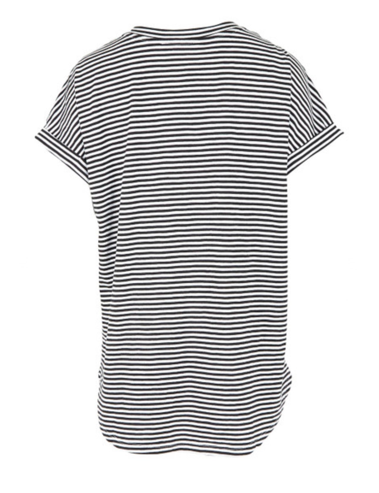 Hailey Short Sleeve Tee ~ White/Ebony Stripe