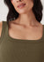 Zaeli Contour Rib Square Neck Tank ~ Soft Olive