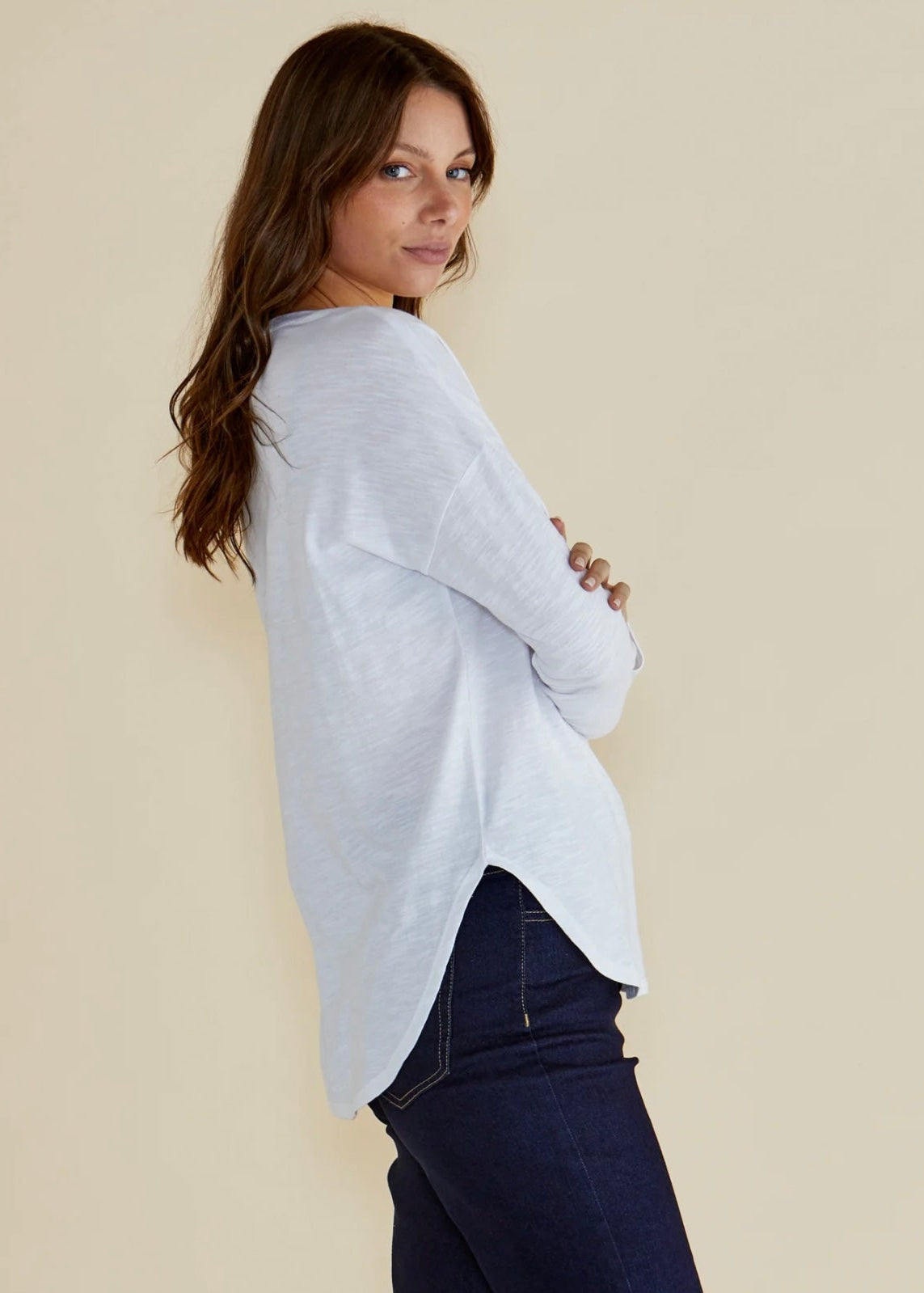 Jessie Long Sleeve Tee ~ White