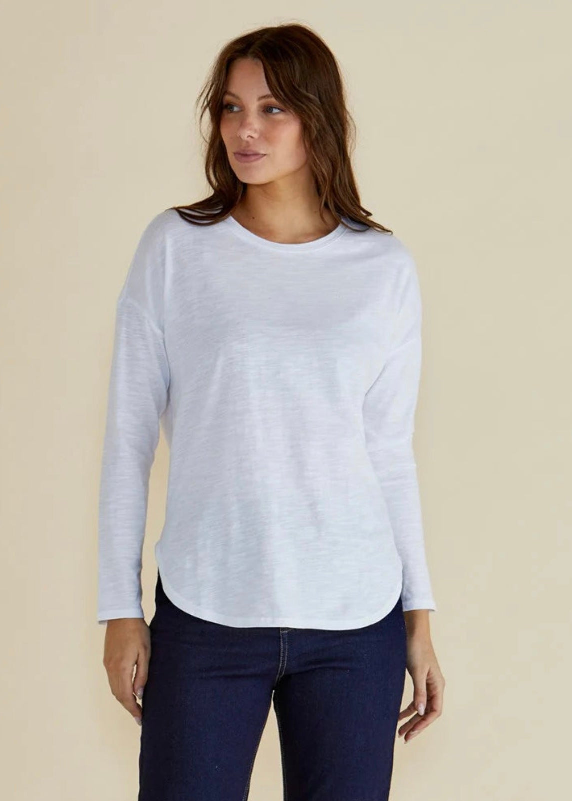 Jessie Long Sleeve Tee ~ White