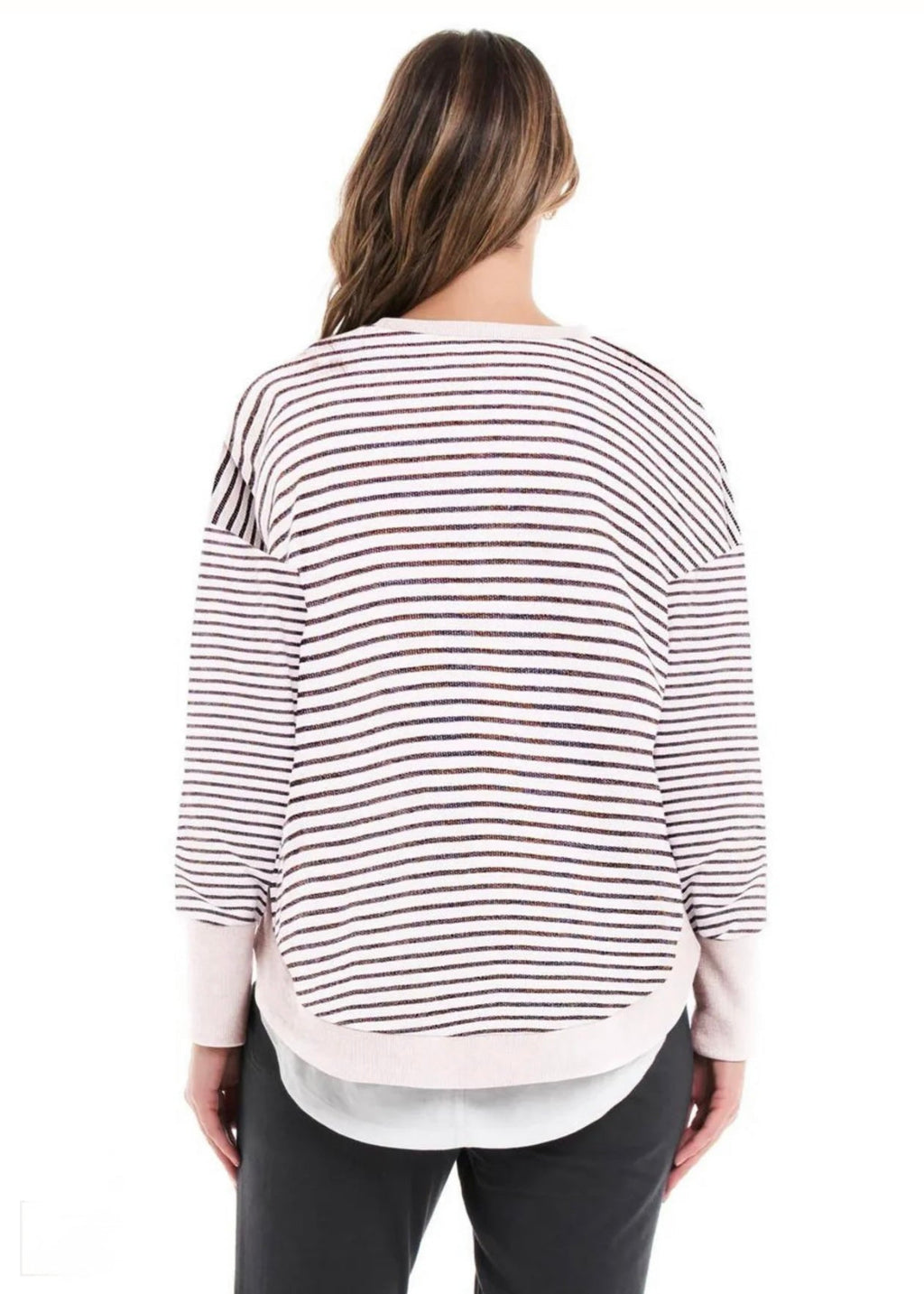 Lucy French Terry Sweat ~ Awning Stripe