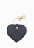 Leather Heart Keyring ~ Navy