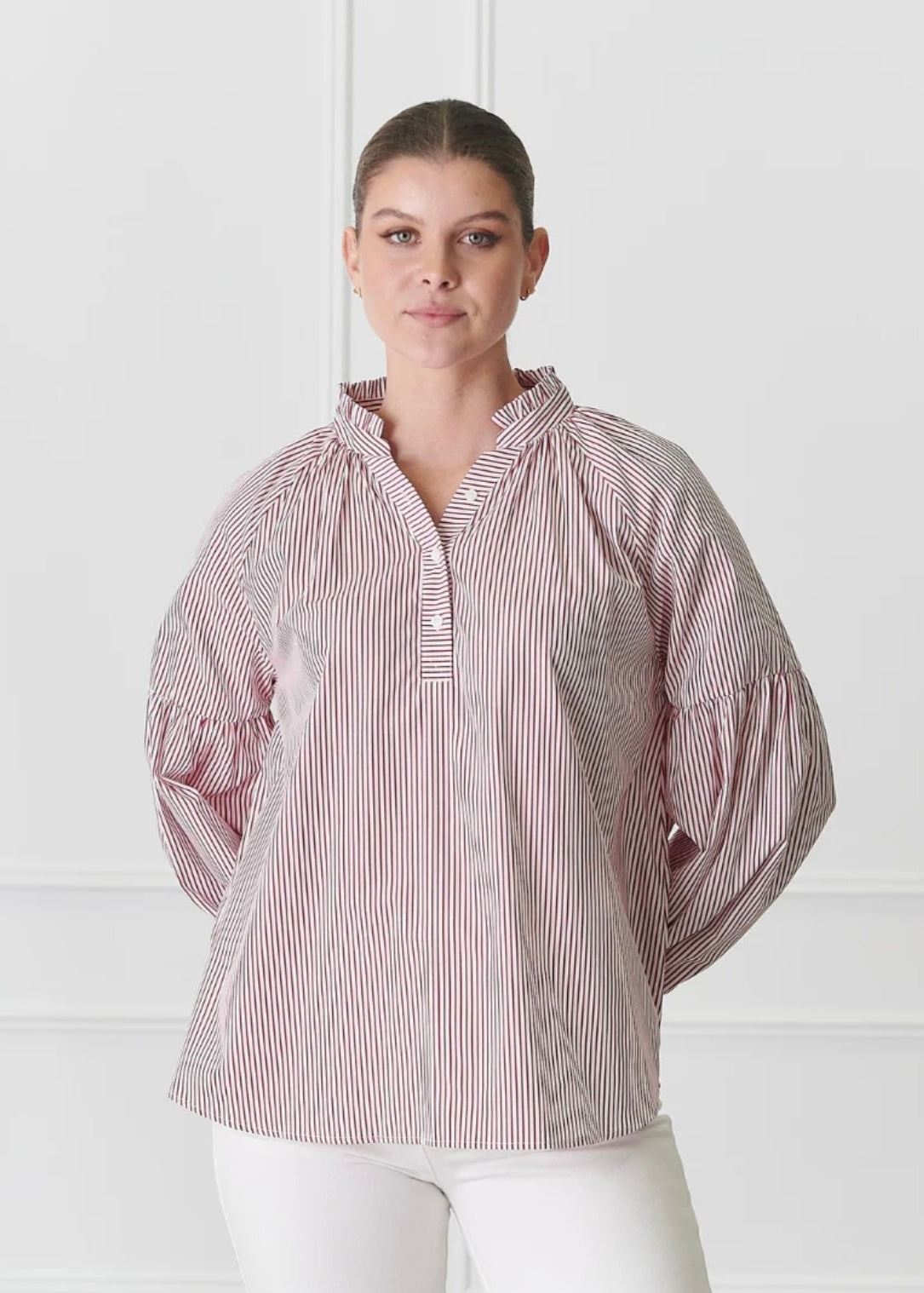 Kell Stripe Shirt ~ Red