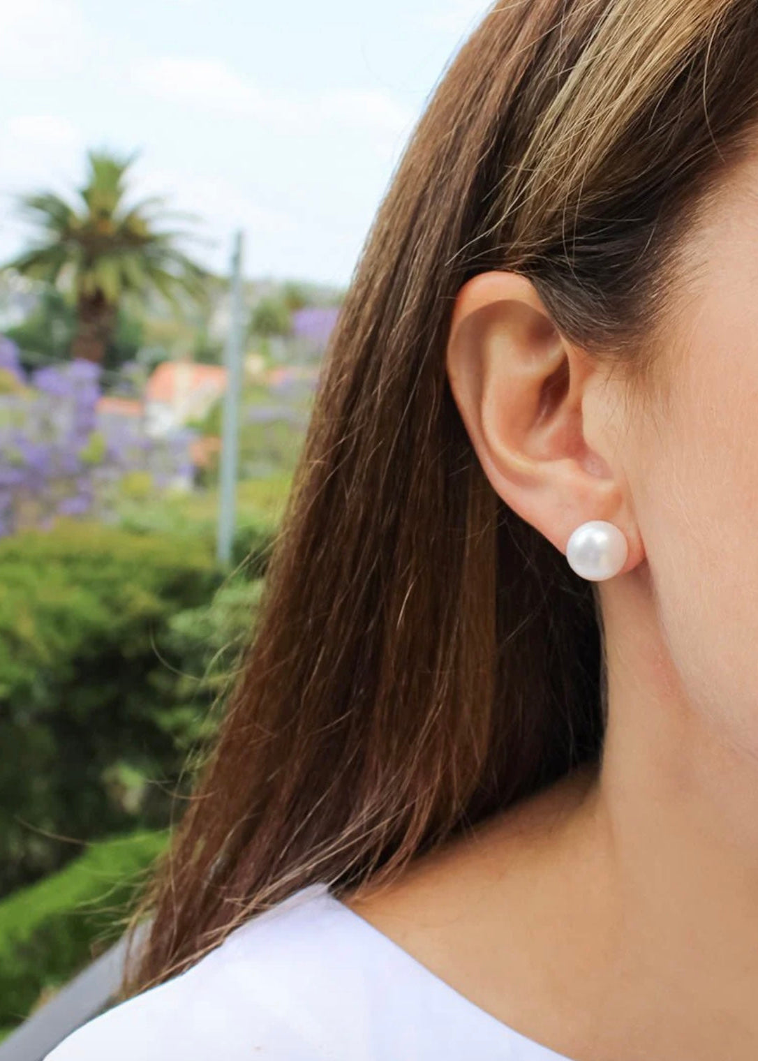 Large Pearl Stud Earrings