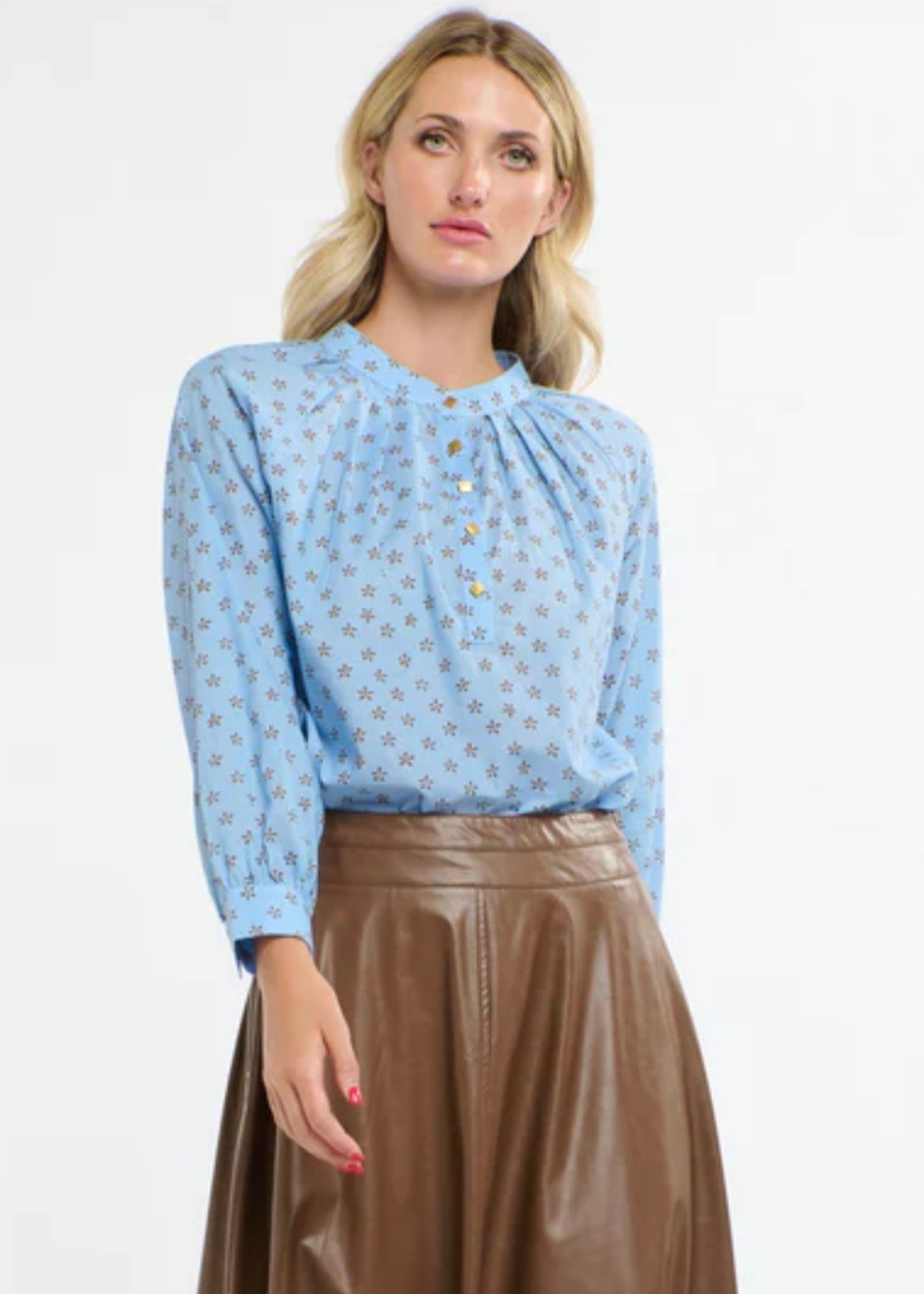 Layla Blouse ~ Powder Blue