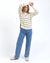 Farrah Stripe Long Sleeve ~ Vintage White & Olive