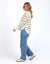 Farrah Stripe Long Sleeve ~ Vintage White & Olive