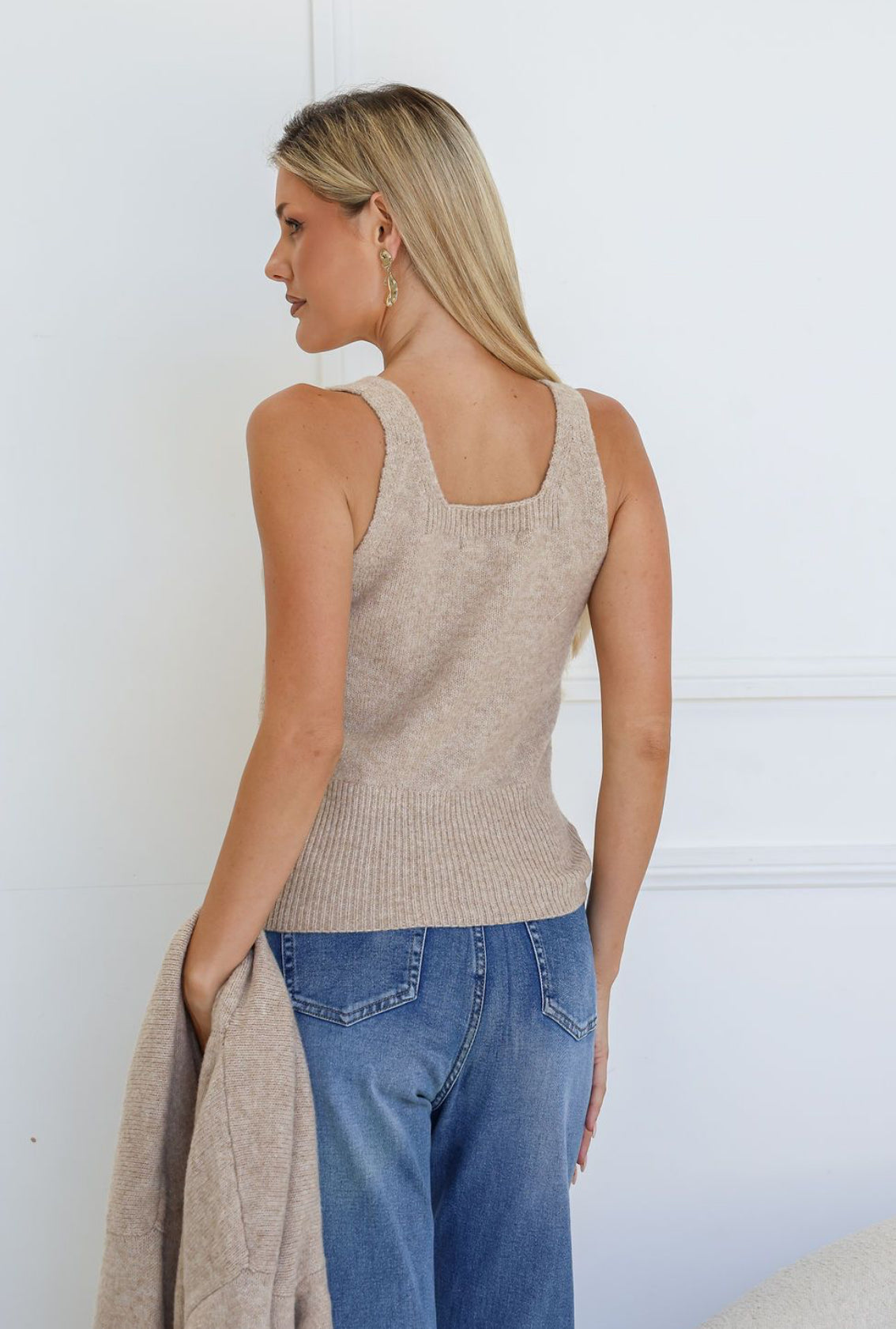Three Button Twin Set ~Mocha