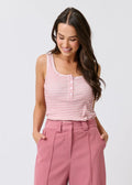 Calista Tank ~ Rose Stripe
