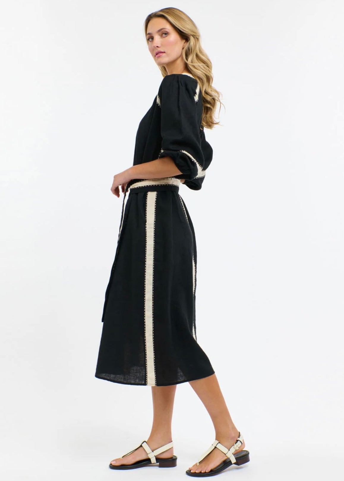 Carolyn Resort Dress ~ Black/Natural