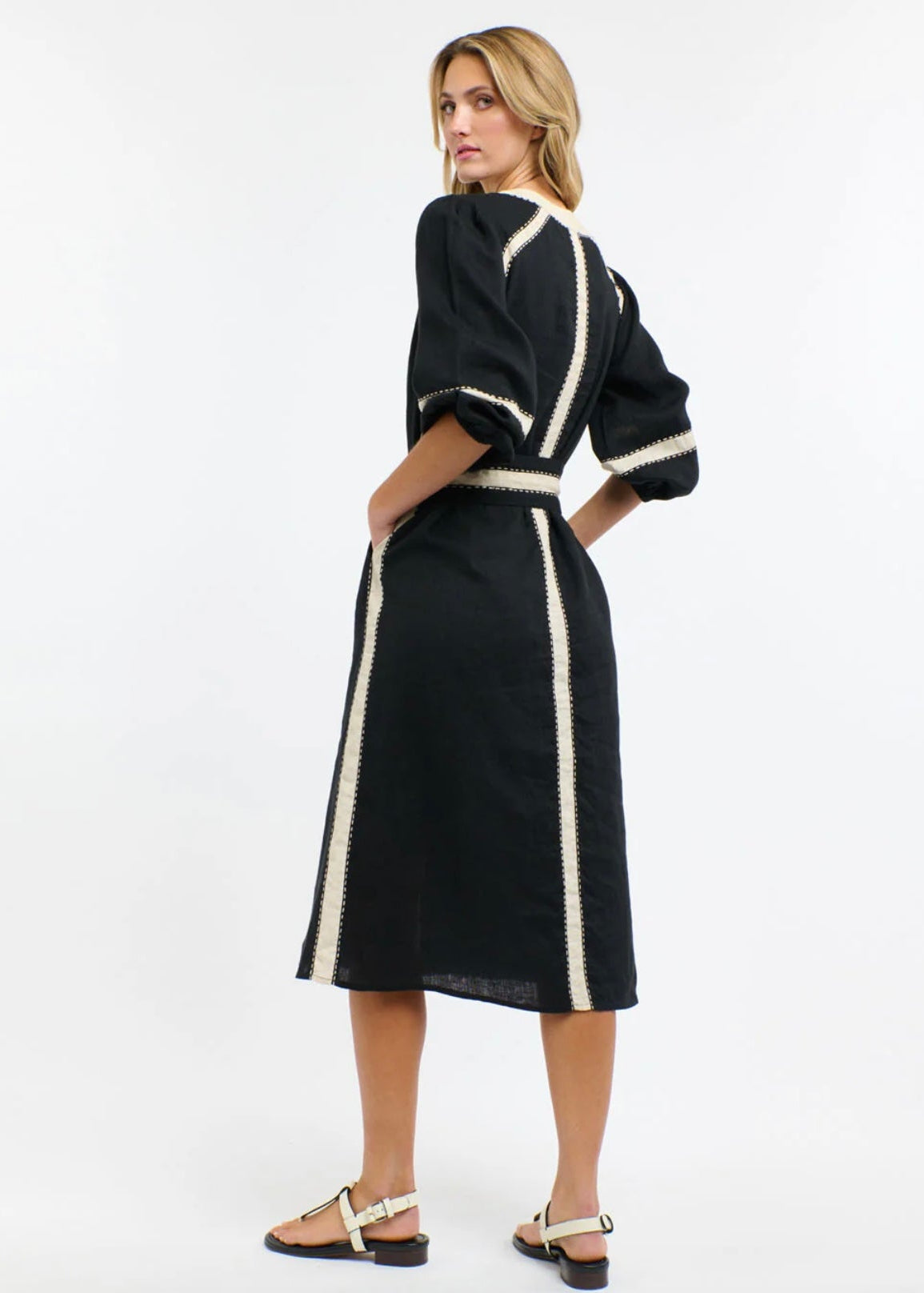 Carolyn Resort Dress ~ Black/Natural