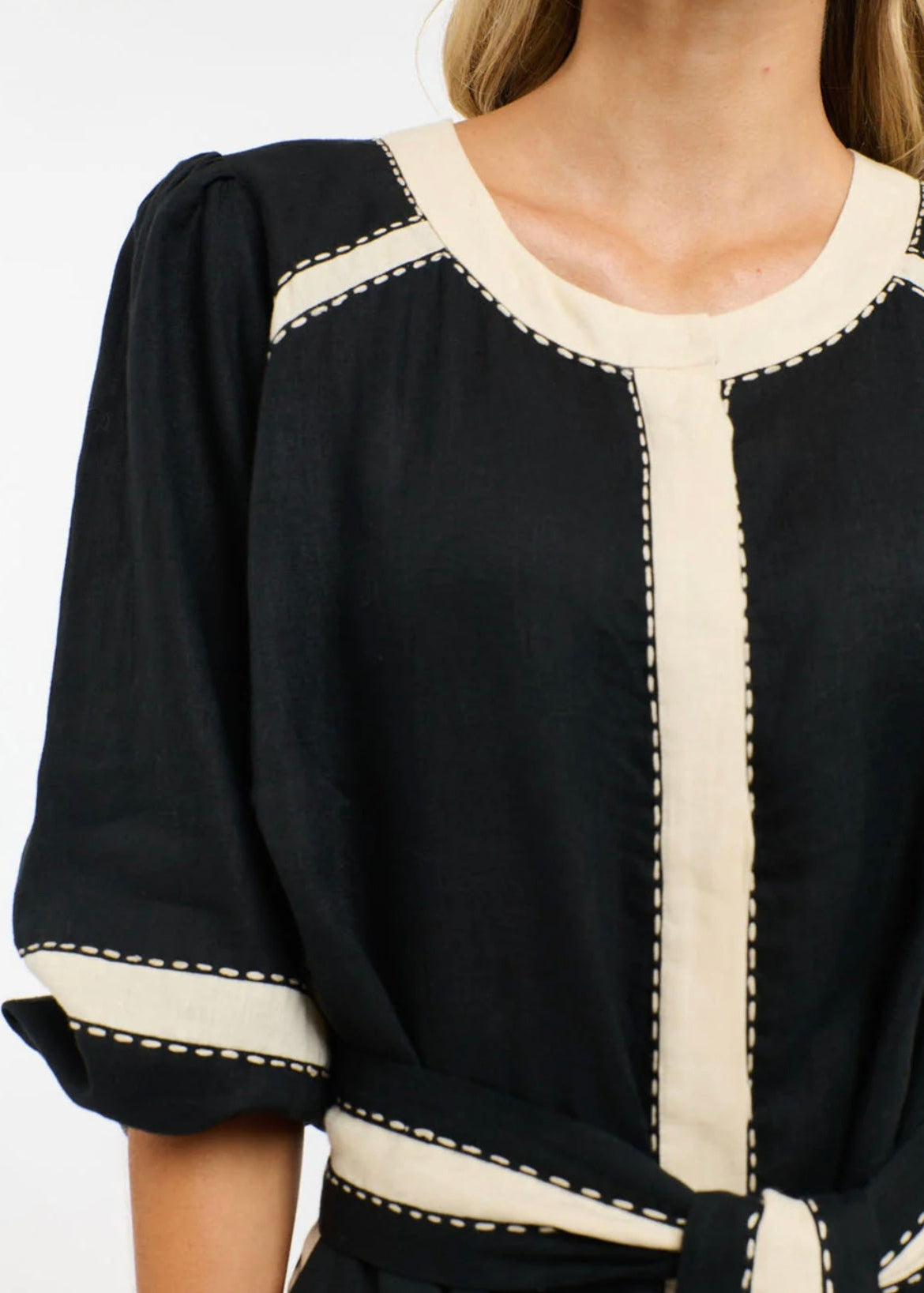 Carolyn Resort Dress ~ Black/Natural