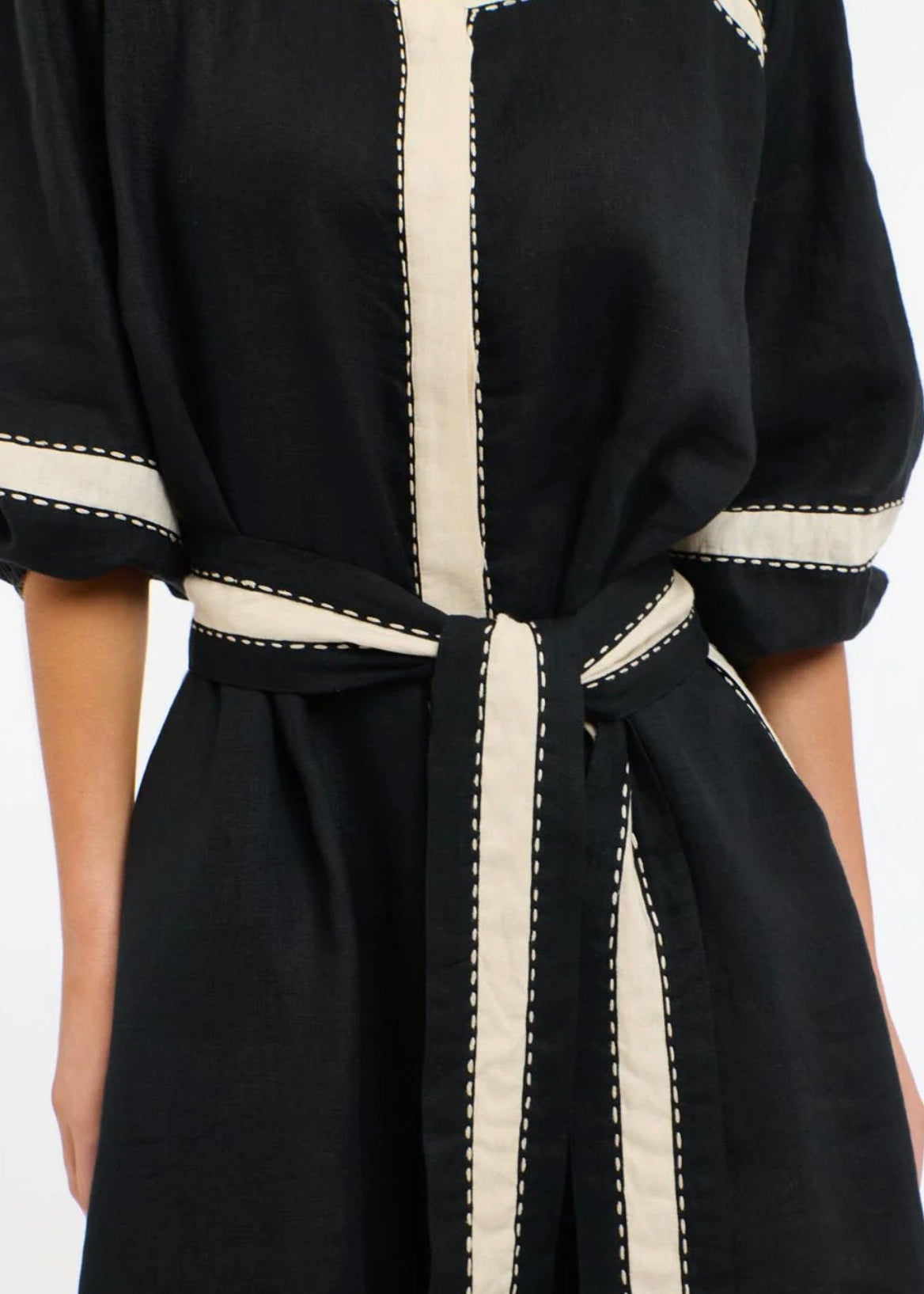 Carolyn Resort Dress ~ Black/Natural