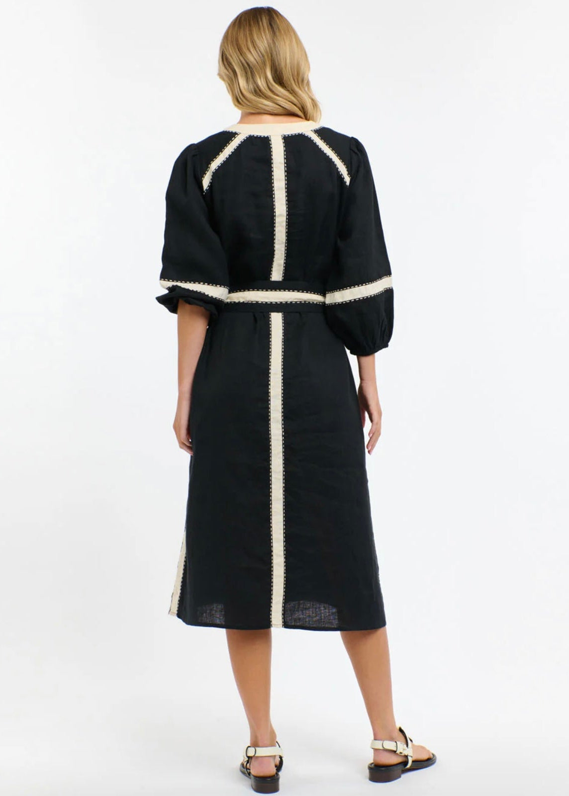 Carolyn Resort Dress ~ Black/Natural