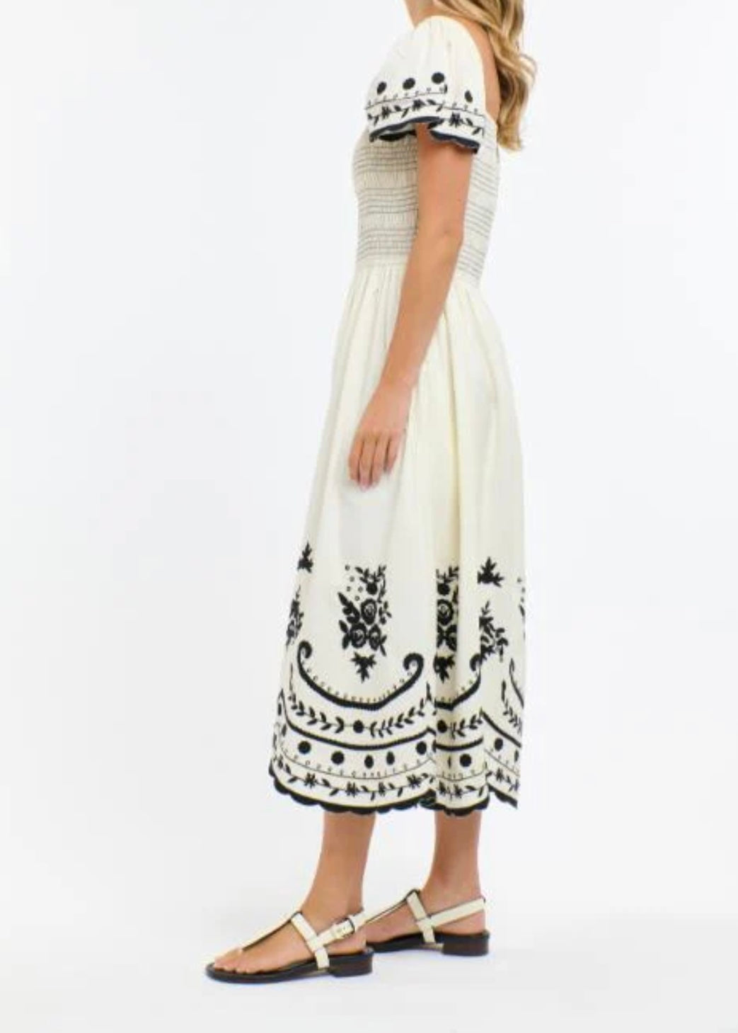 Marni Embroidered Dress ~ Vanilla/Black