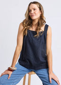 Lourdes Top ~ Navy