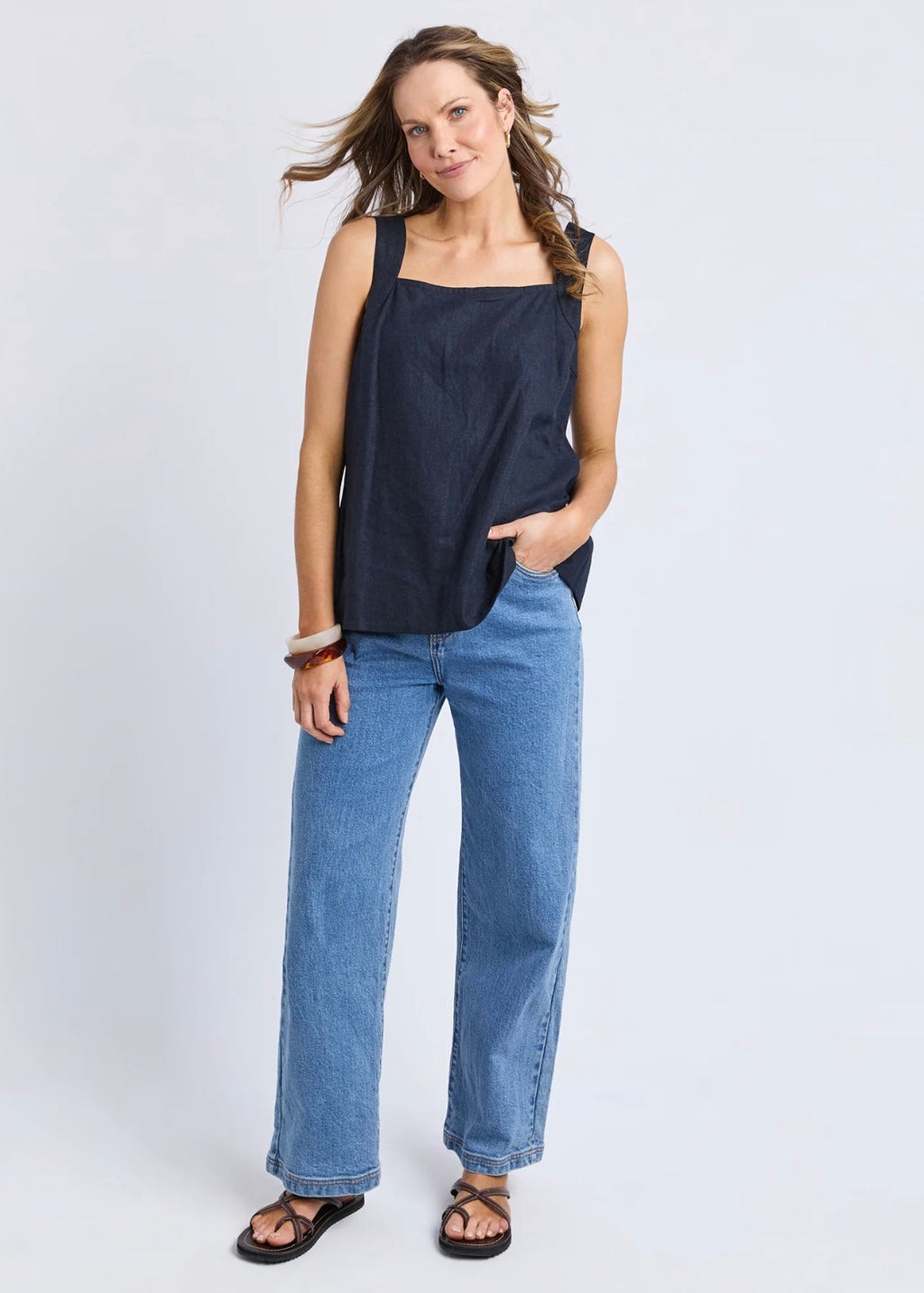 Lourdes Top ~ Navy