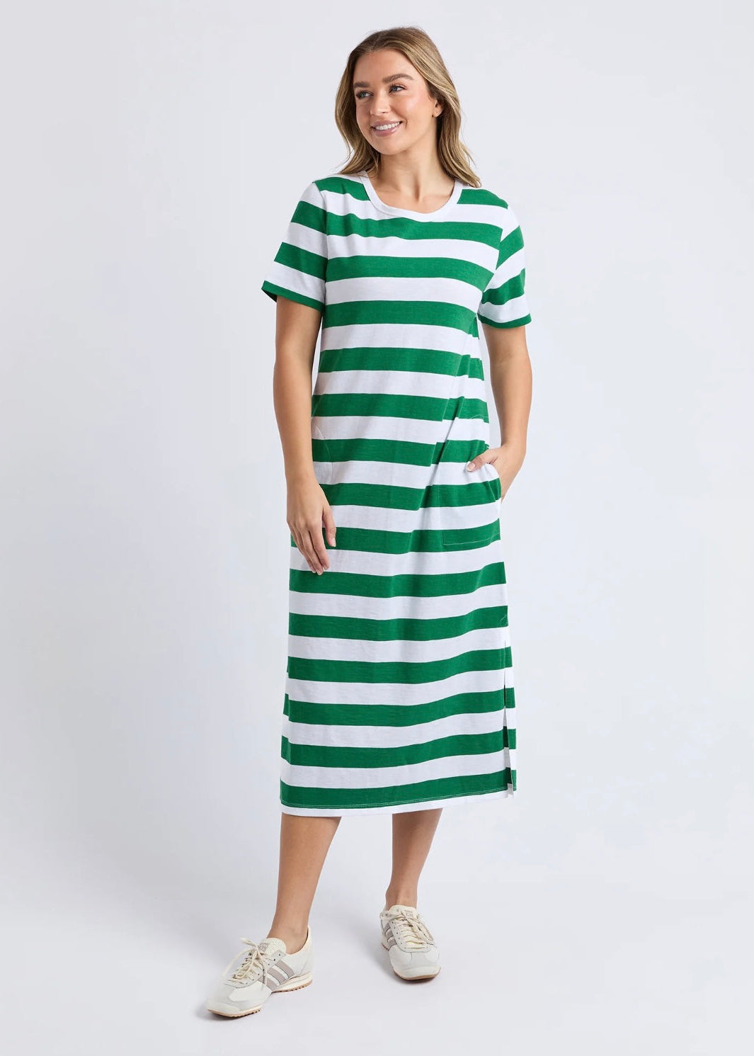 Tallow Dress ~ Green Stripe