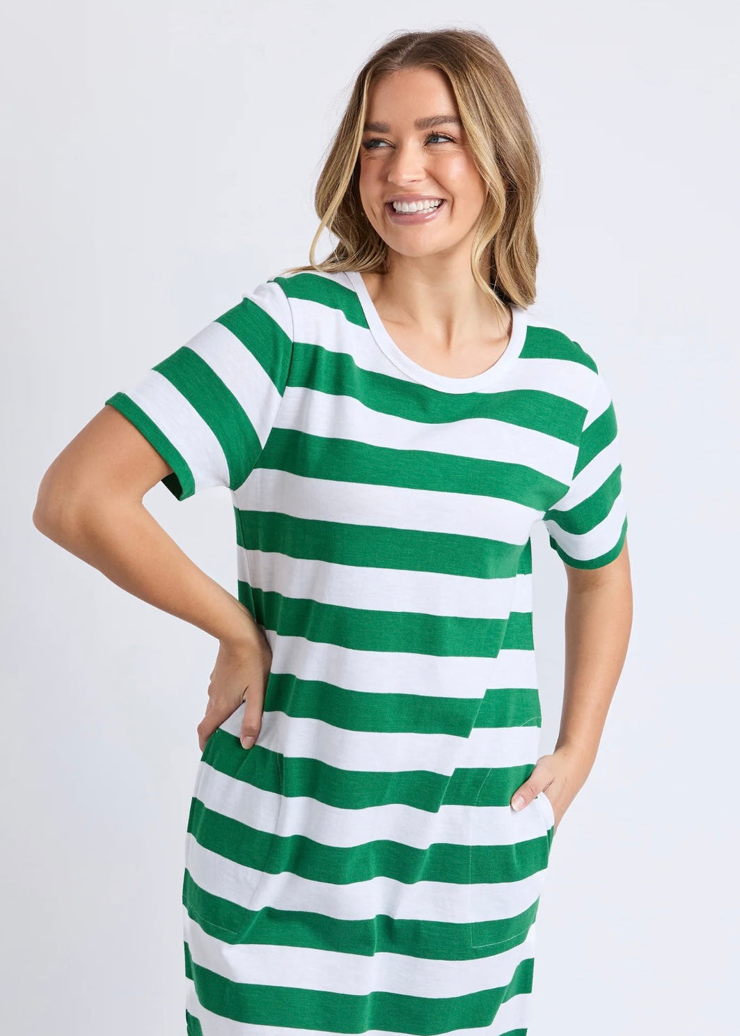 Tallow Dress ~ Green Stripe