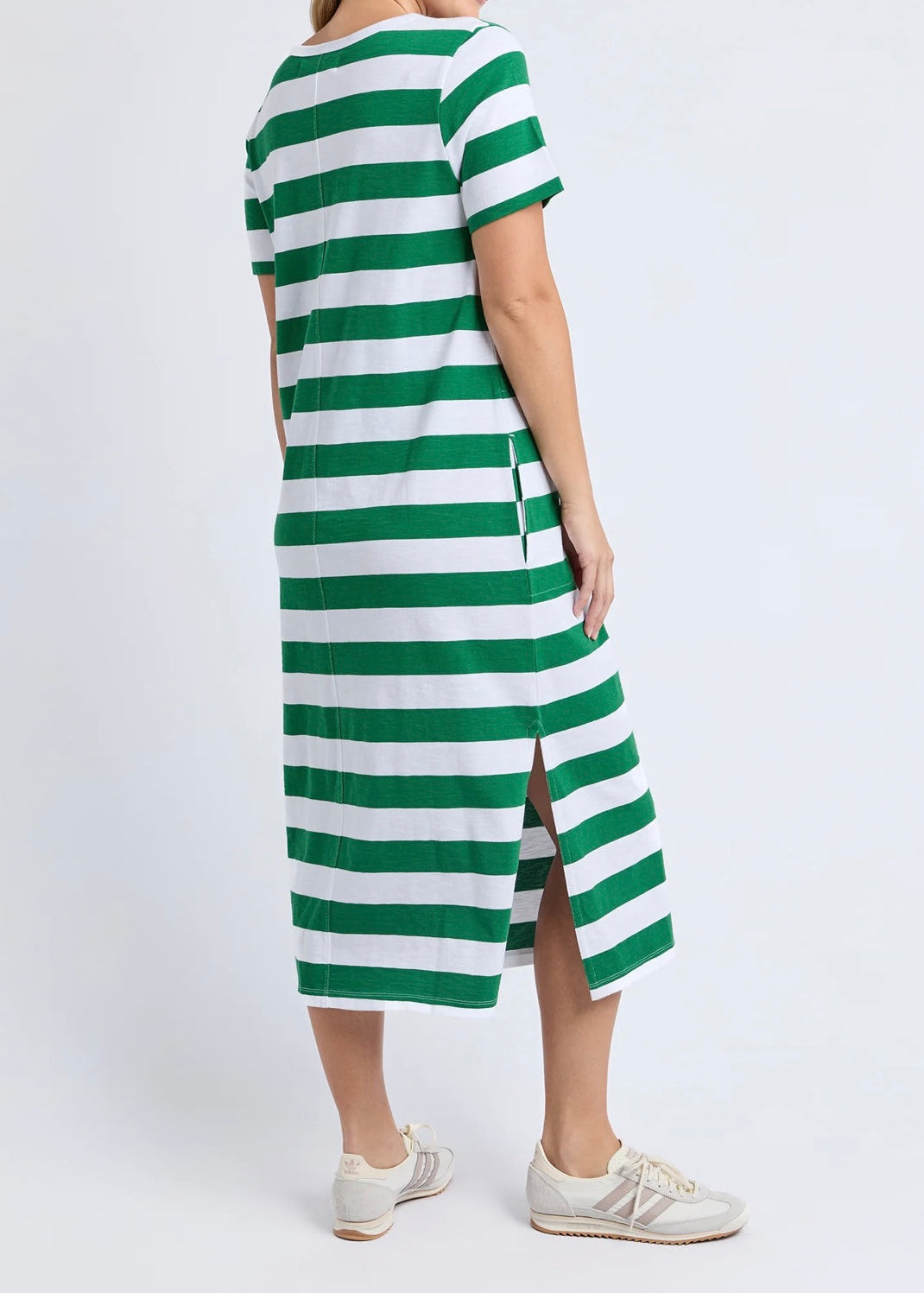 Tallow Dress ~ Green Stripe