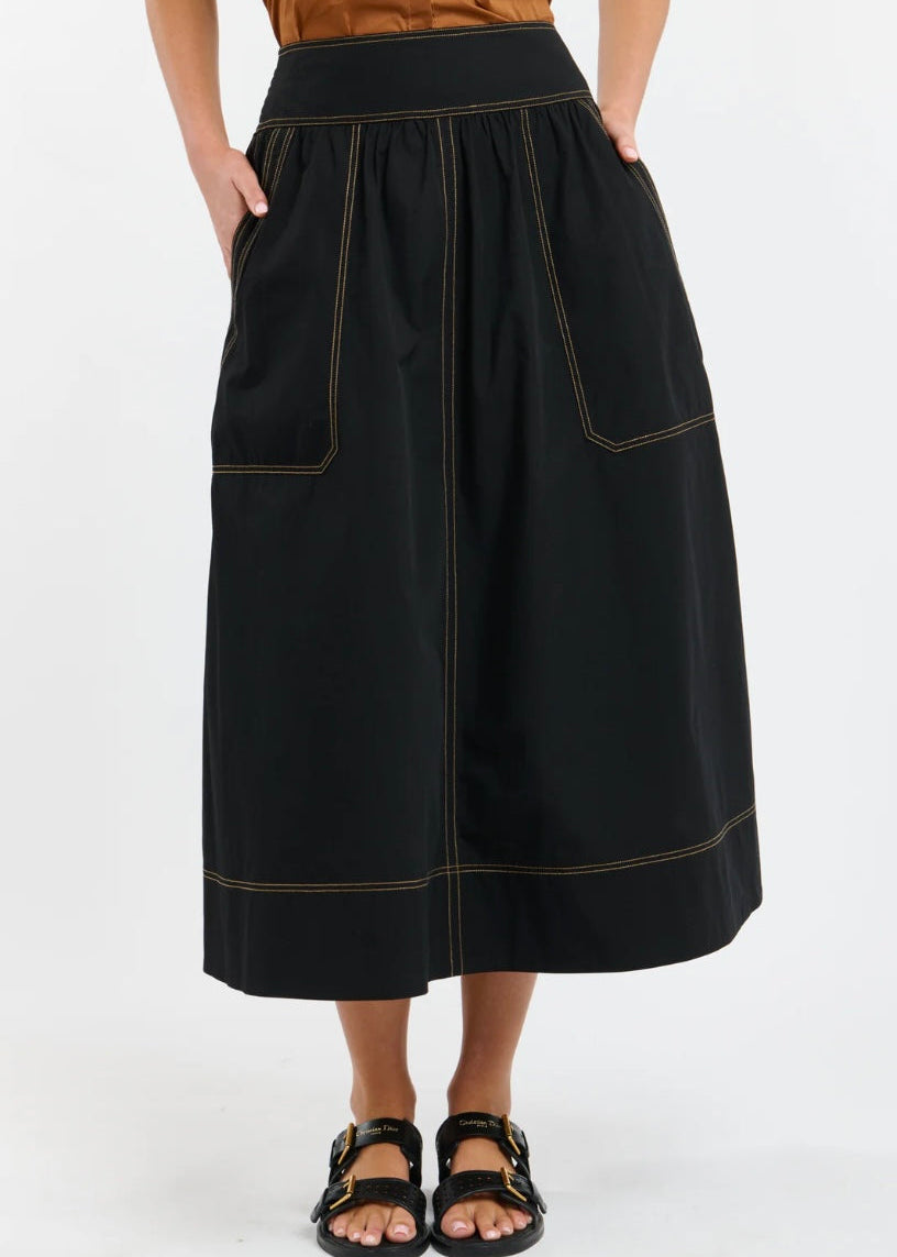 Marion Cotton Skirt ~ Black