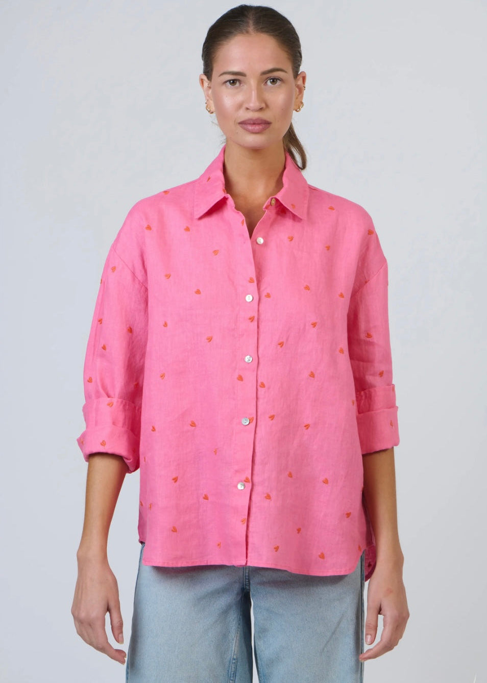 Amour Linen Shirt ~ Pink