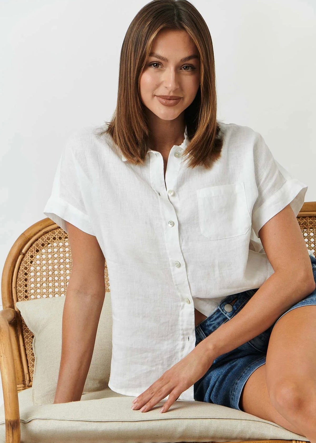 Blanche Linen Shirt ~ White