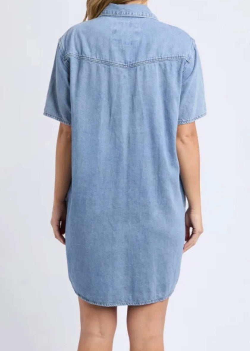 Sorcha Denim Dress ~ Light Blue