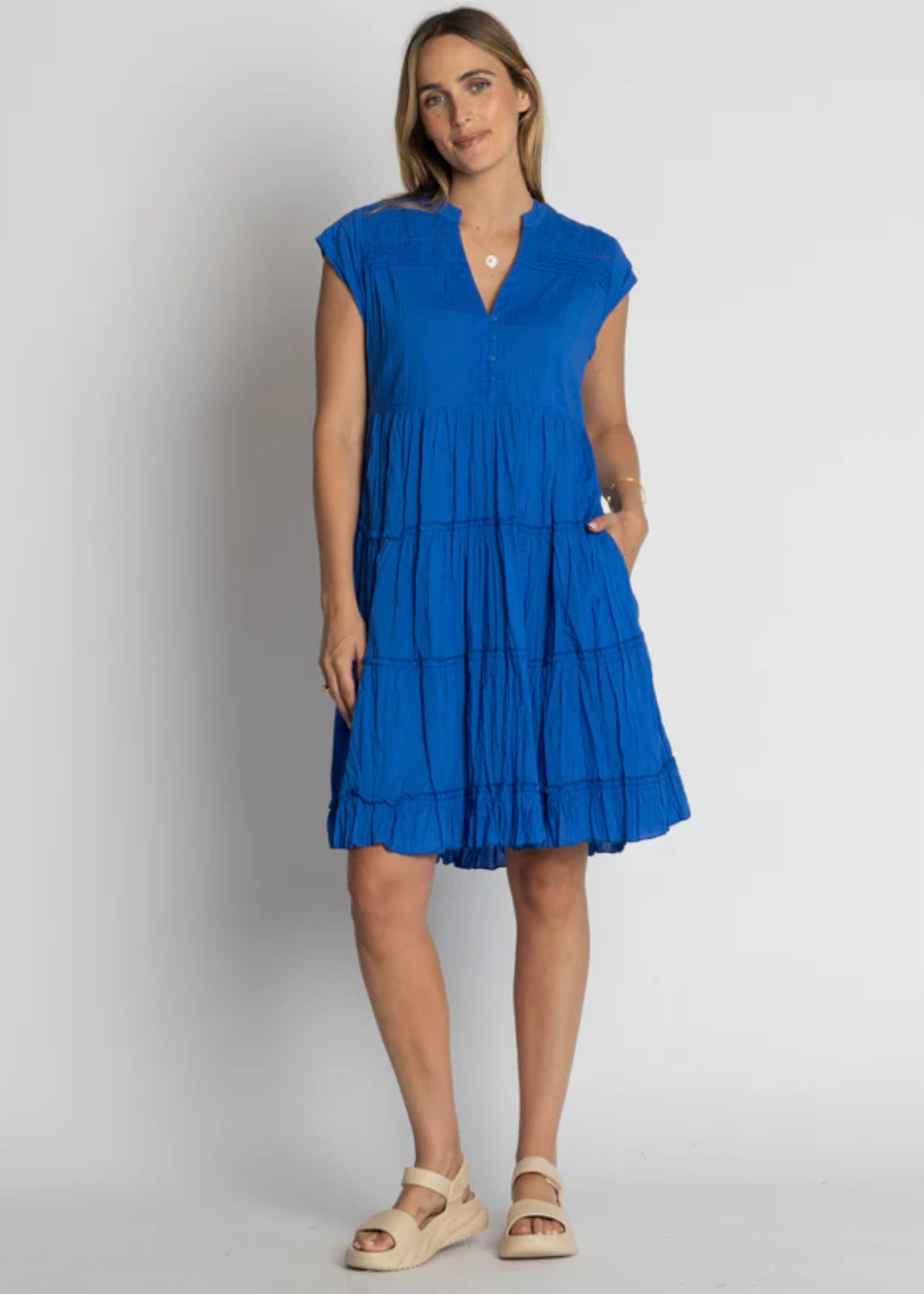 Shayna Tiered Dress ~ Ocean