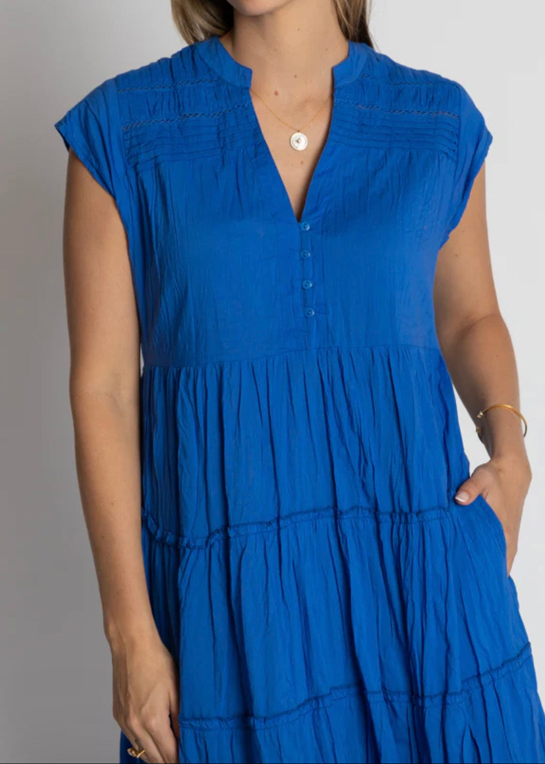 Shayna Tiered Dress ~ Ocean