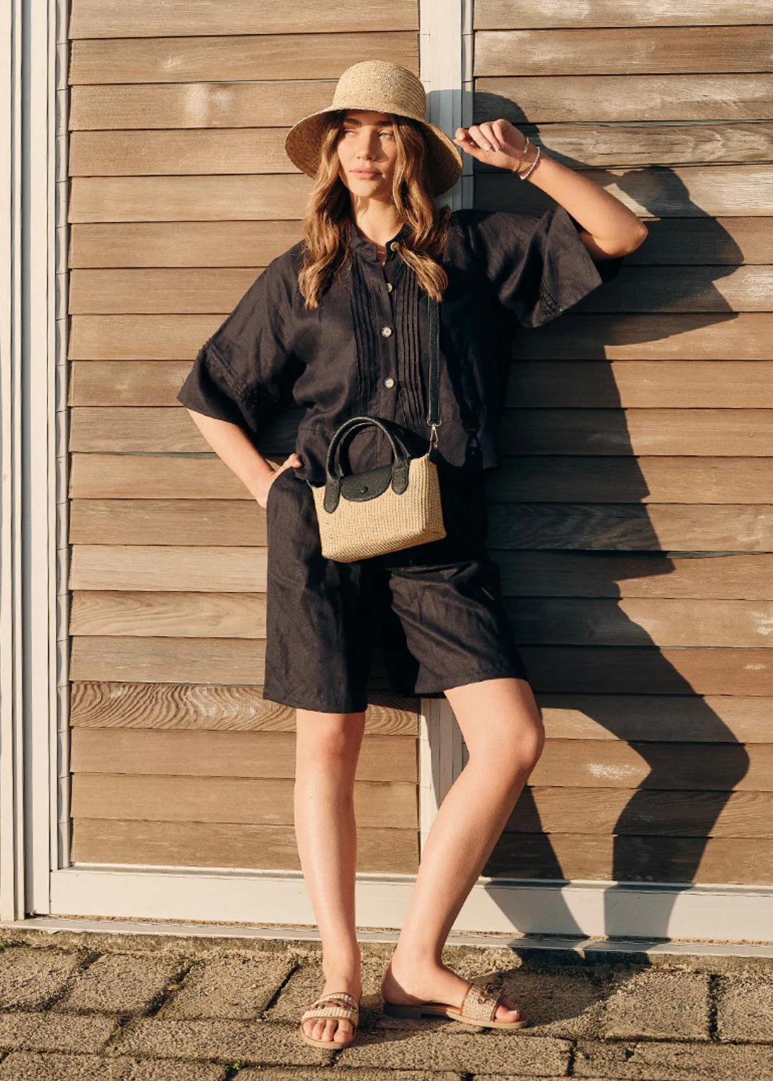 Harriet Linen Shacket ~ Navy