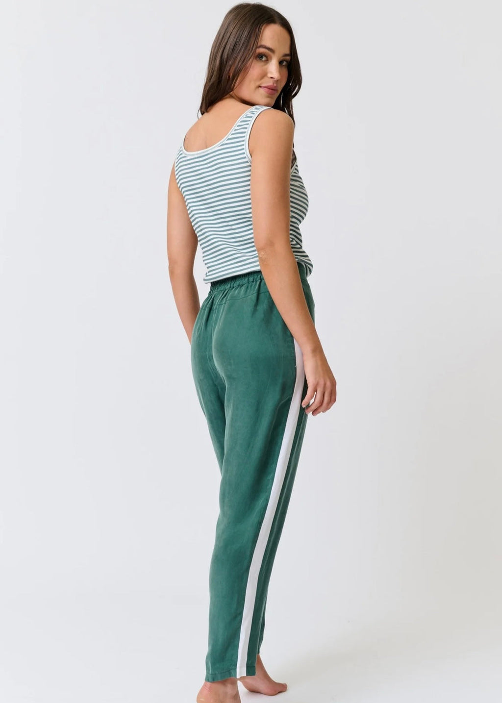 Calista Tank ~ Jade Stripe