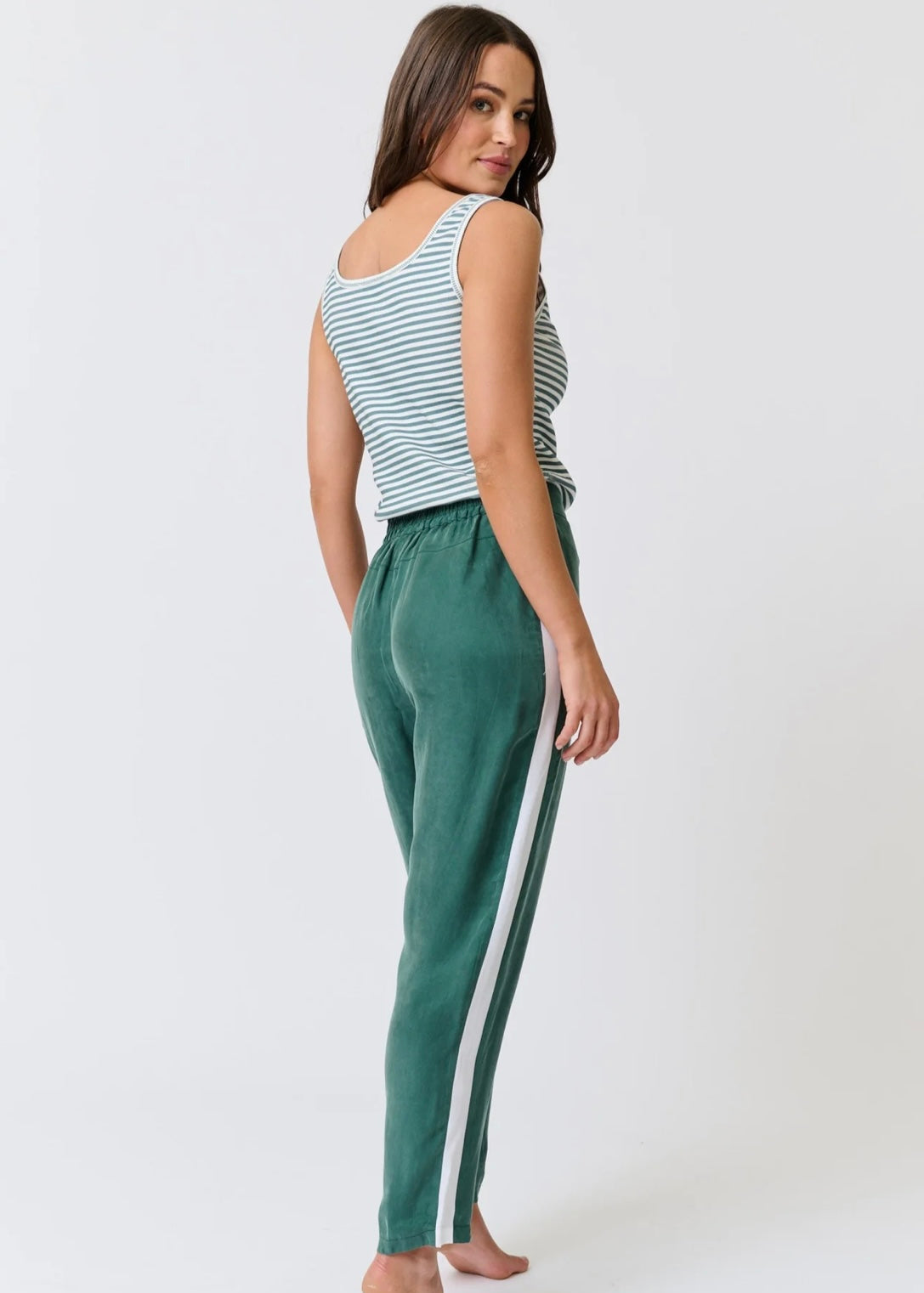 Calista Tank ~ Jade Stripe